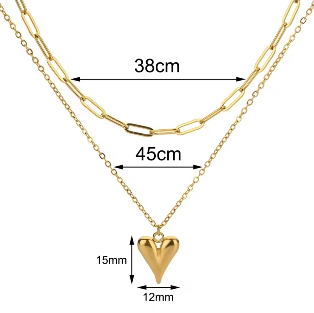 Gold Heart Pendant Necklace - Picture 6 of 10